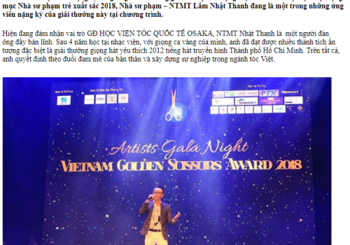 VIỆN ĐÀO TẠO THẨM MỸ QUỐC TẾ OSAKA TRÊN BÁO 